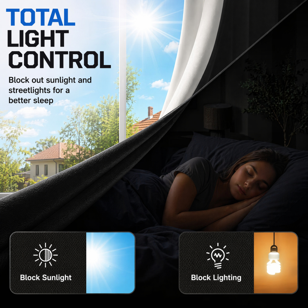 Blackout Curtains - 95-98% Blackout Curtain DIY Portable Travel