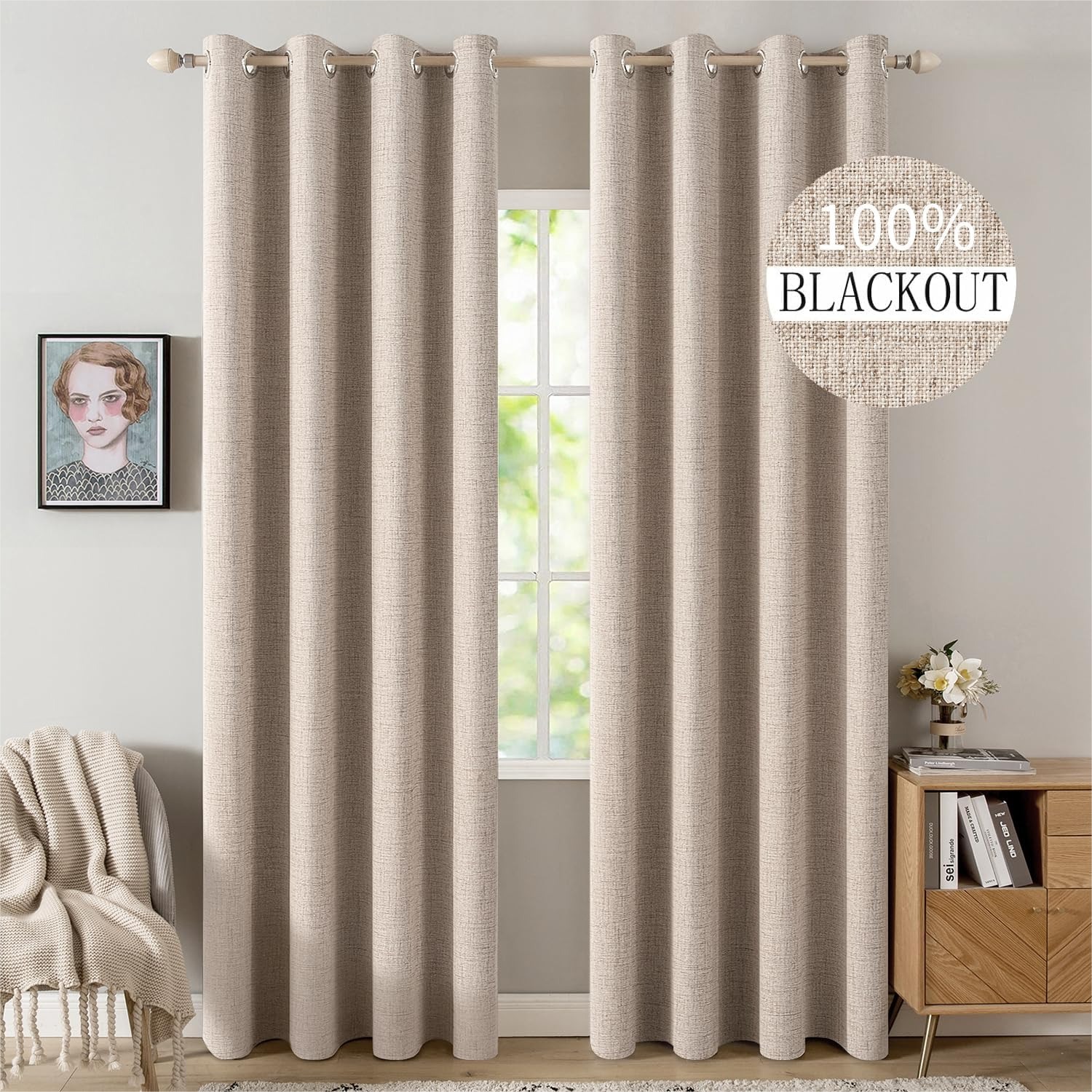 Blackout Curtains - Blackout Curtains for Bedroom, Thermal Insulated