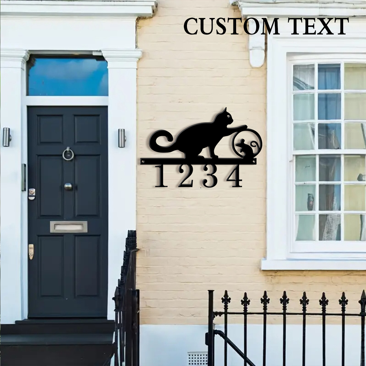 Home Decor Cat - 1Pc Custom cat Metal Door Street