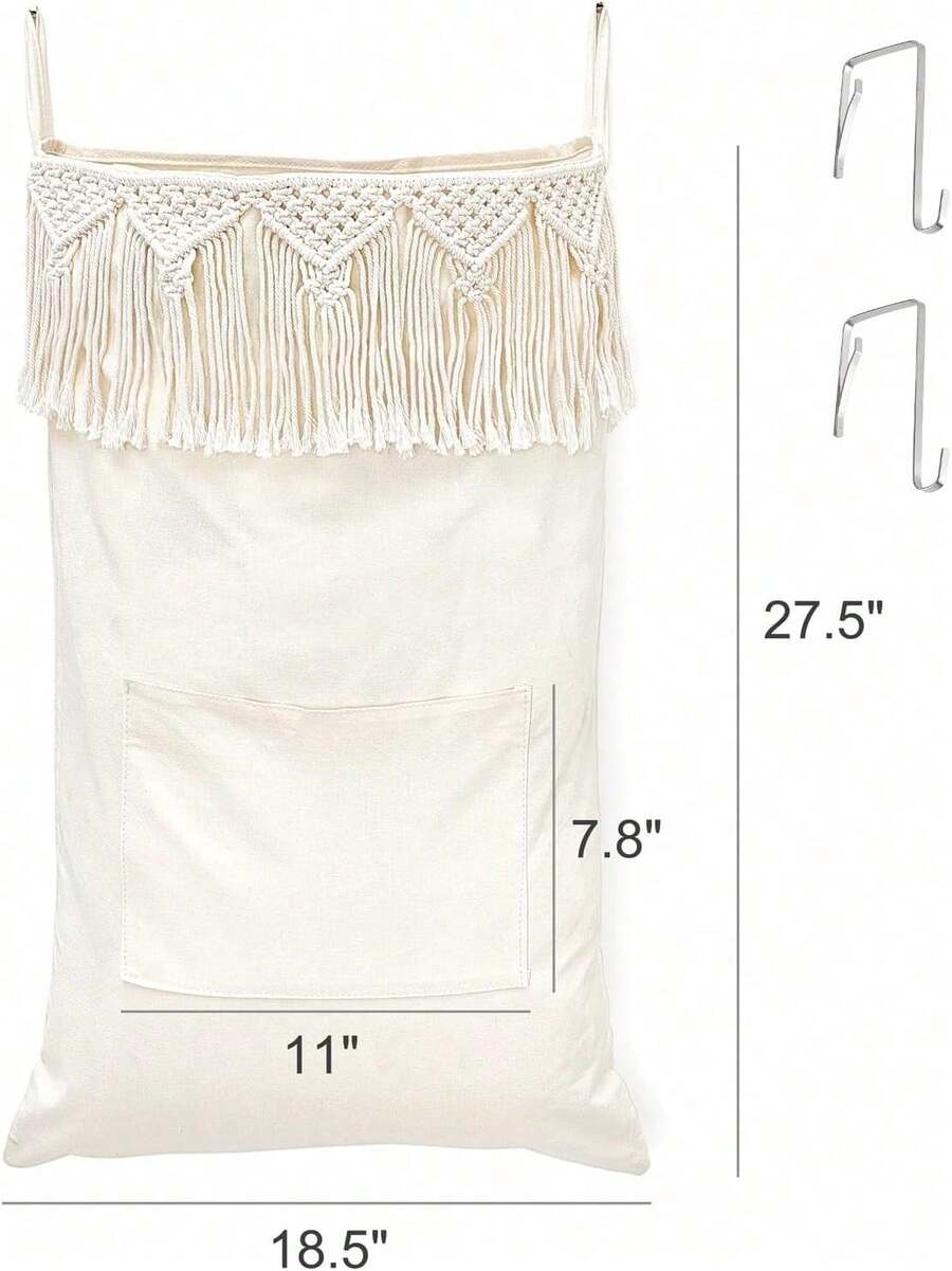 Home Decor Hampers - Macrame Hanging Laundry Hamper With Over