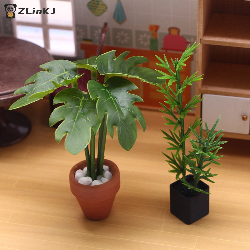 Home Decor Mod - ▶1Pcs 1:12 Dollhouse Simulation Green Plant