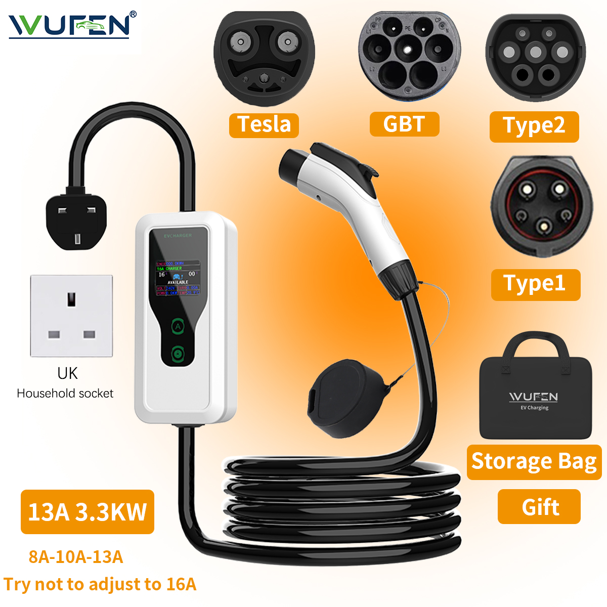 Home Decor Uk - WUFEN Electric Car Portable Type2 GBT