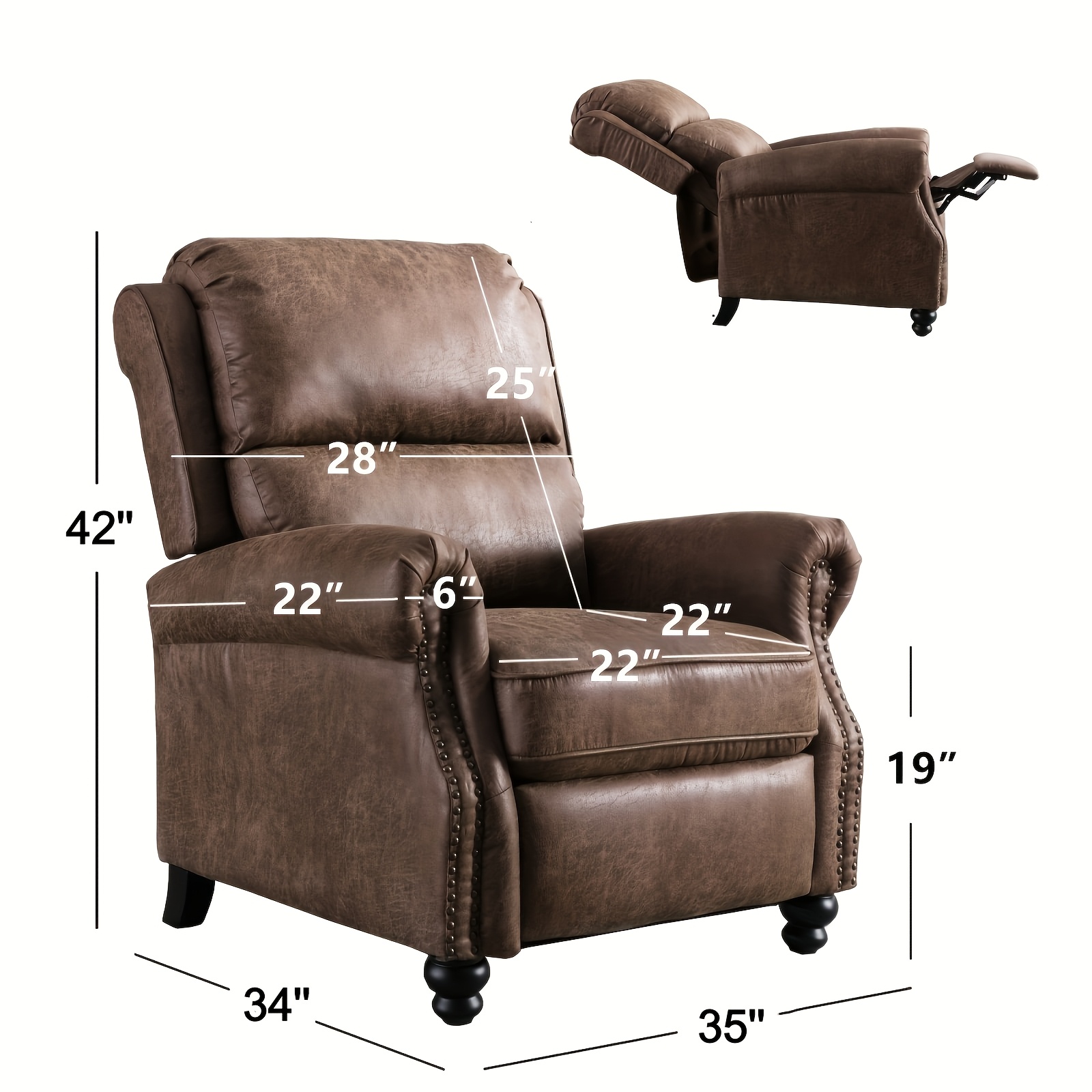 Pushback Recliner Chair Faux L – обзор и цена Home Decor Sofa