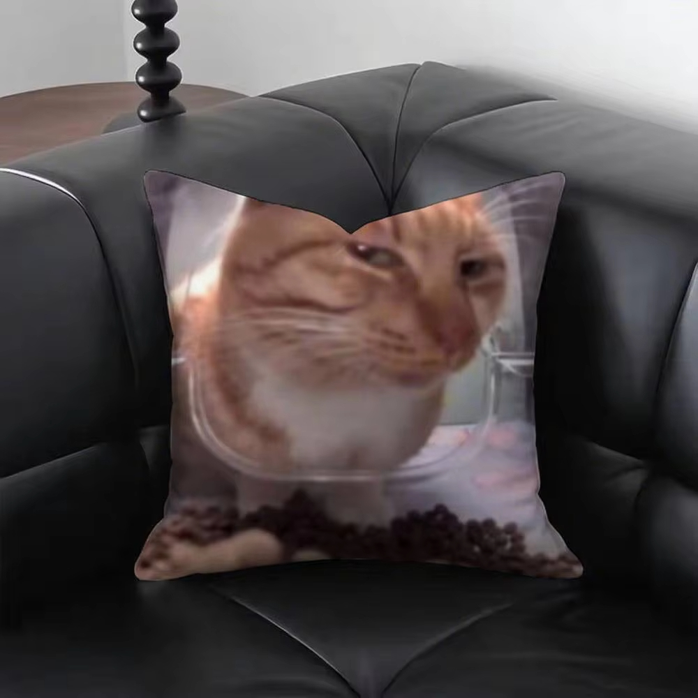Funny Cat M-Meme Pillow Cover  – обзор и цена Home Decor Emoji