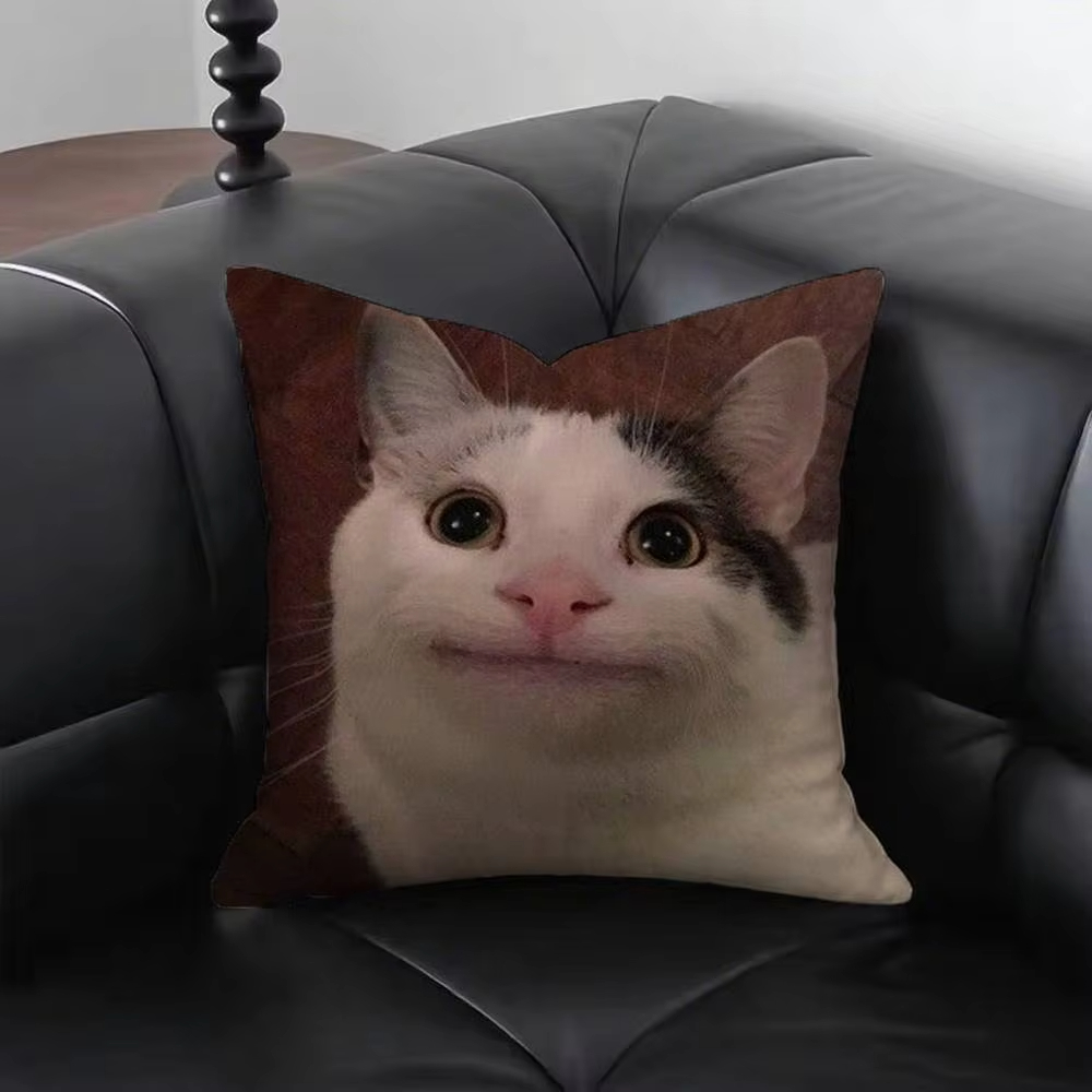 Funny Cat M-Meme Pillow Cover  – обзор и цена Home Decor Emoji