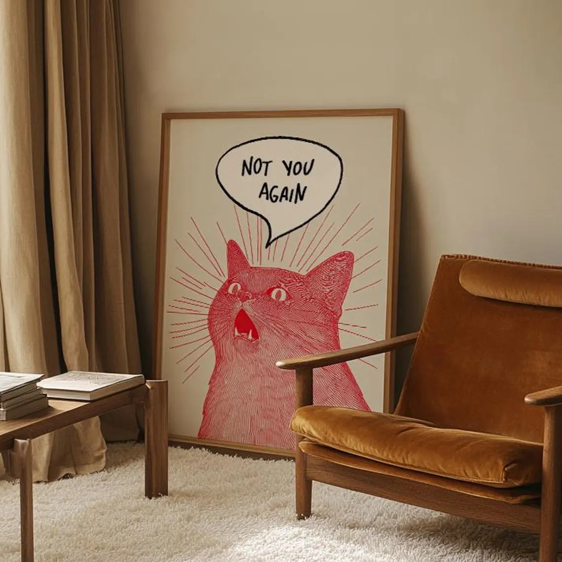 Not You Again Cat Poster, Funn – обзор и цена Home Decor Cat