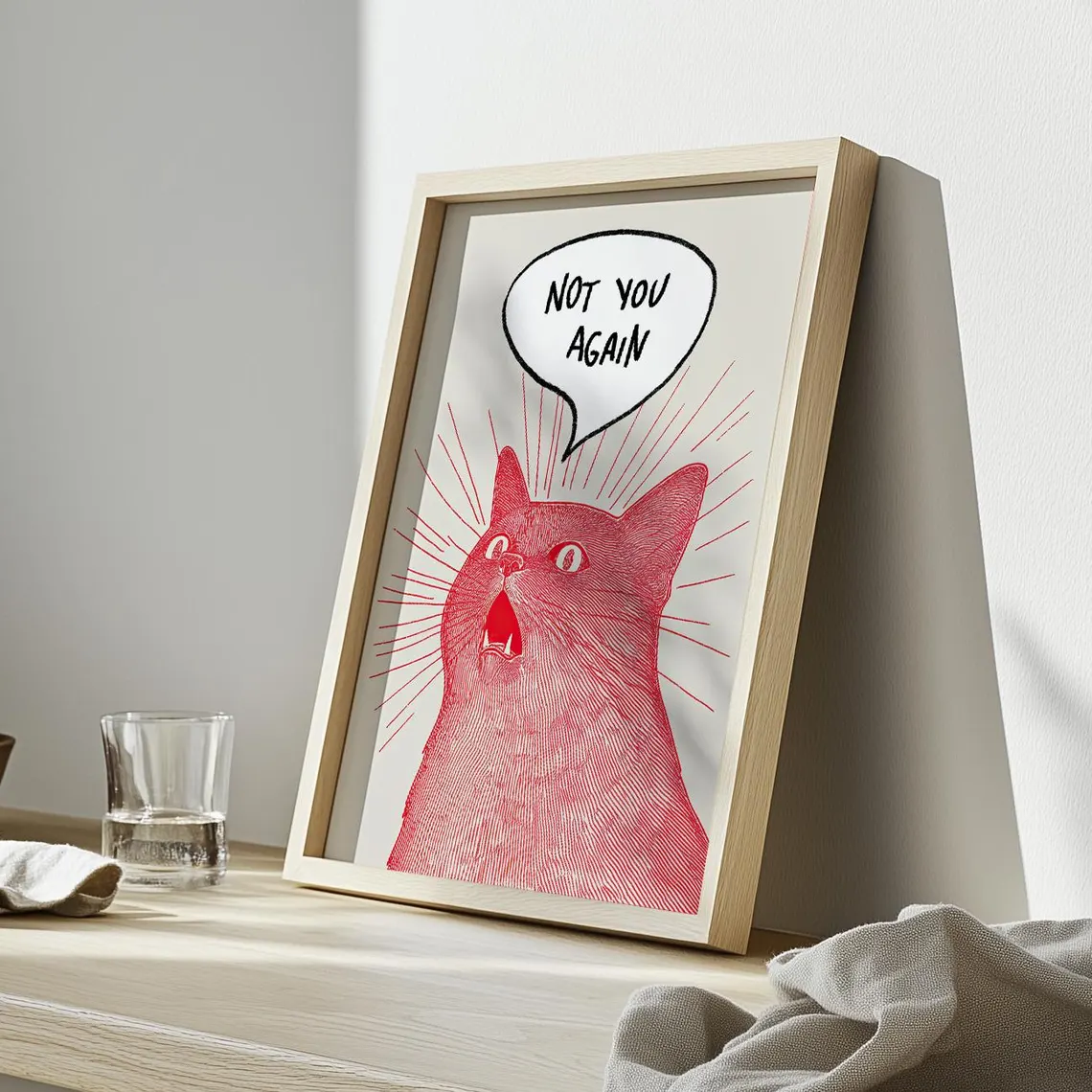 Not You Again Cat Poster, Funn – обзор и цена Home Decor Cat