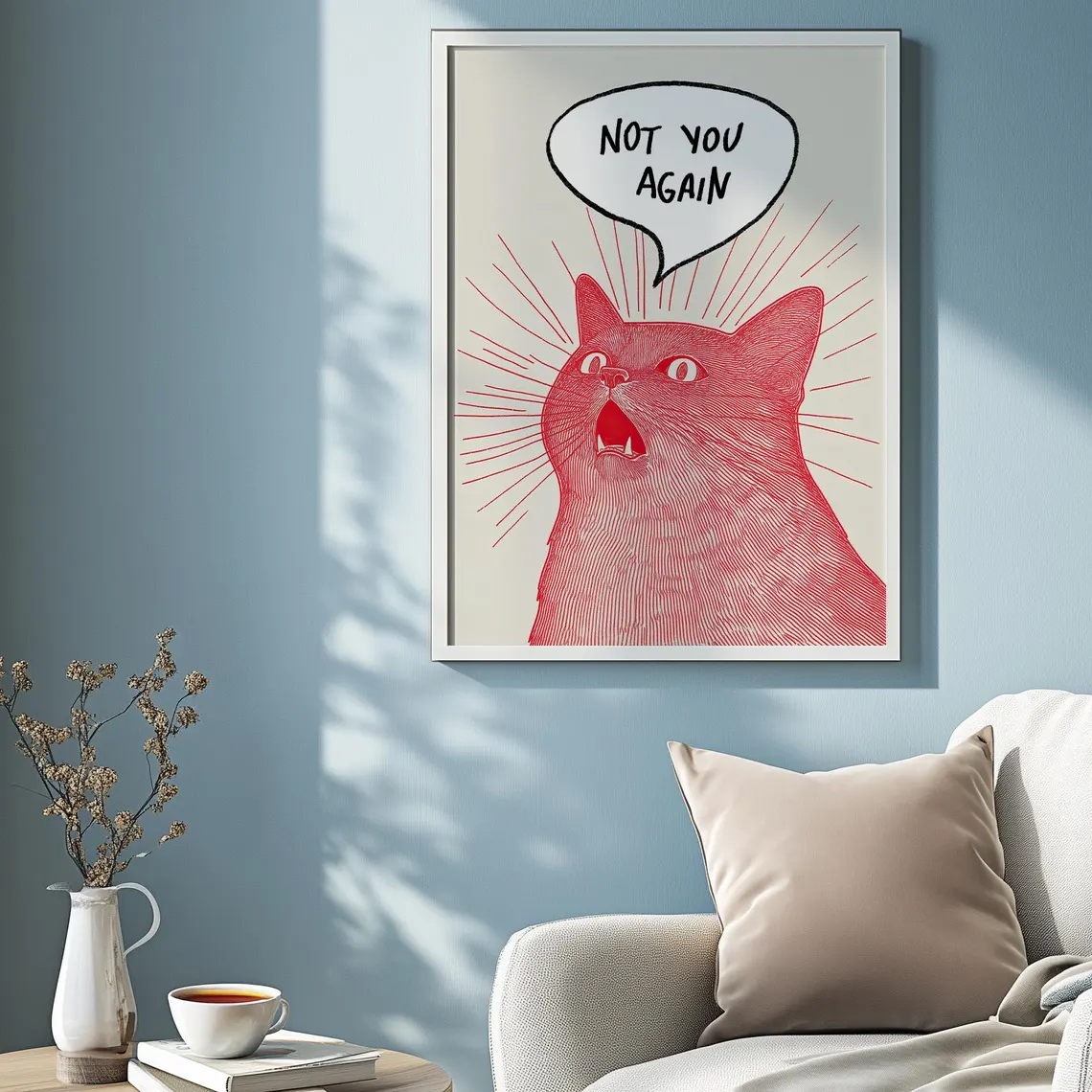 Not You Again Cat Poster, Funn – обзор и цена Home Decor Cat