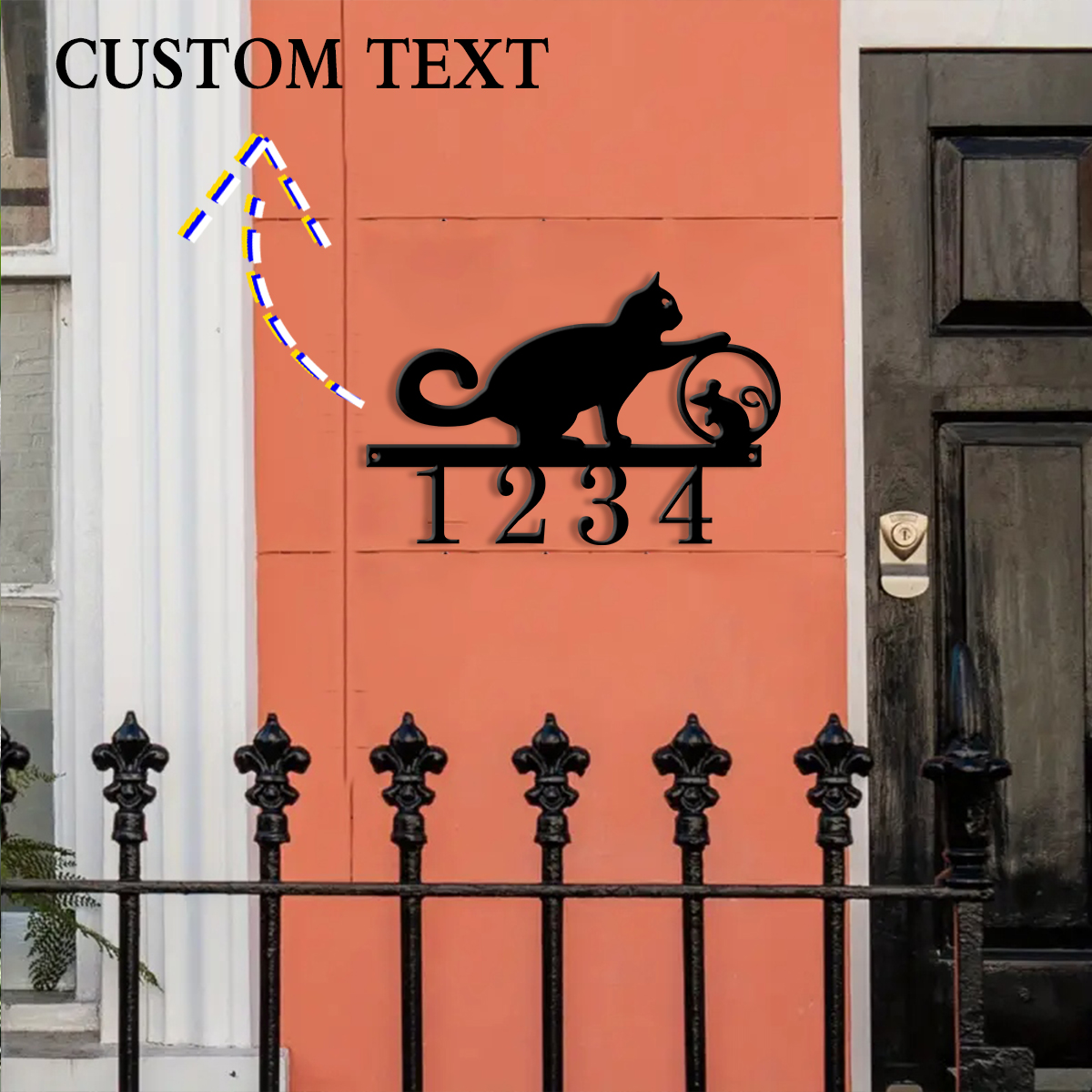 1Pc Custom cat Metal Door Stre – обзор и цена Home Decor Cat