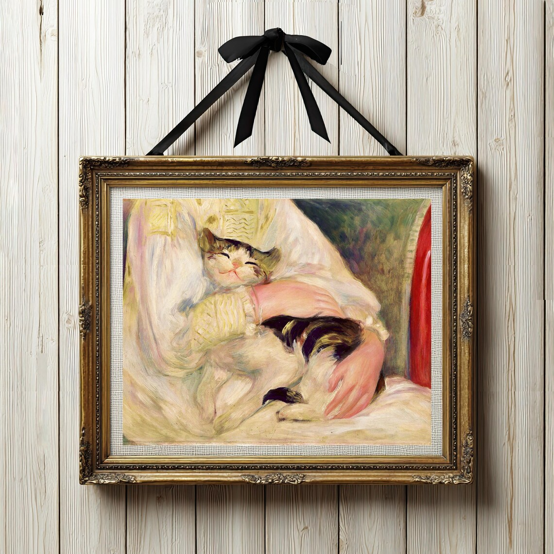 Vintage Cat Print, Renoir Cat  – обзор и цена Home Decor Cat