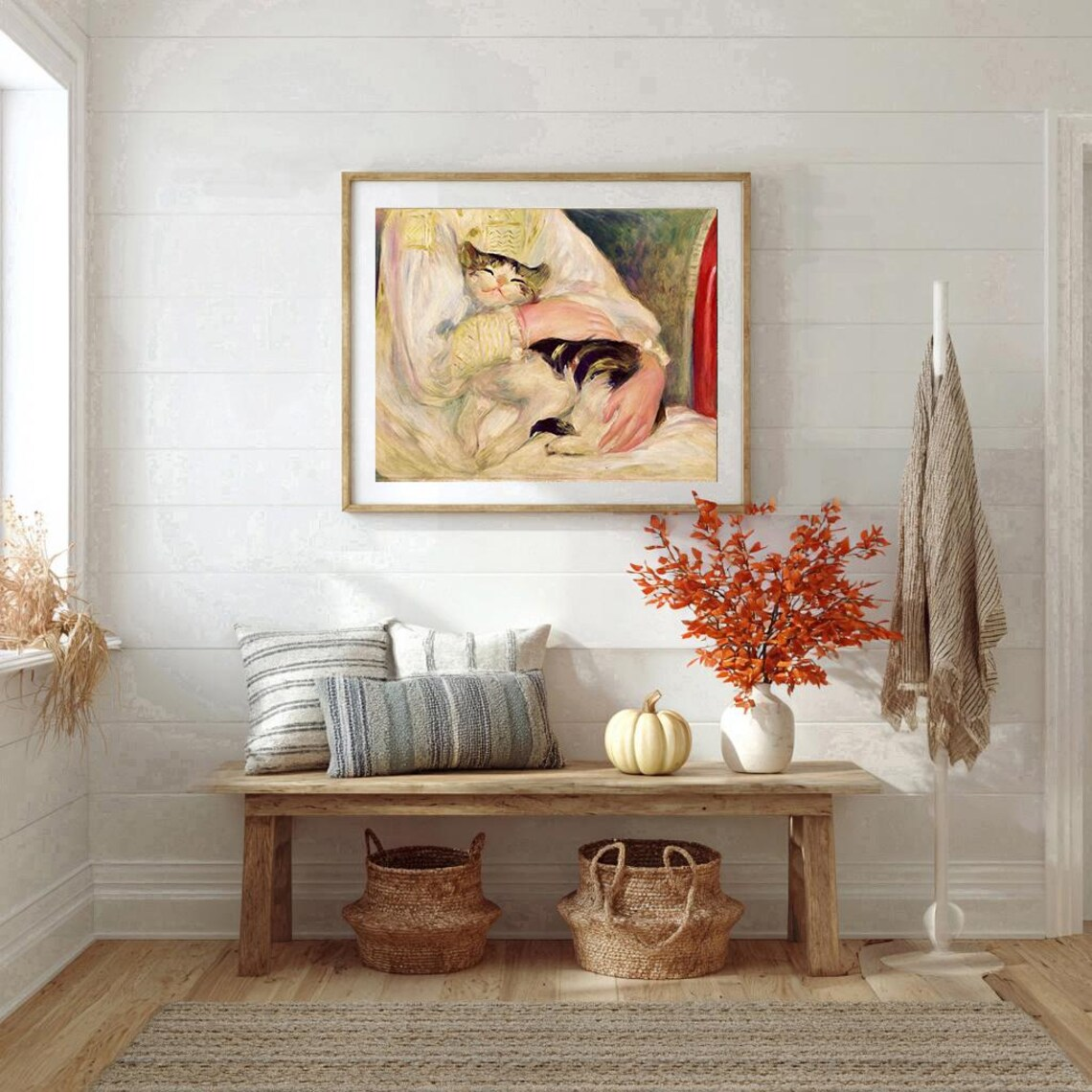 Vintage Cat Print, Renoir Cat  – обзор и цена Home Decor Cat