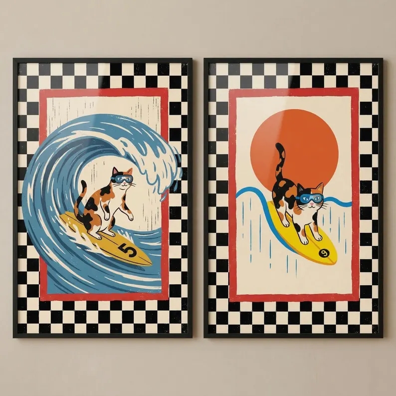 3pcs Retro Japanese Wave Cat S – обзор и цена Home Decor Cat