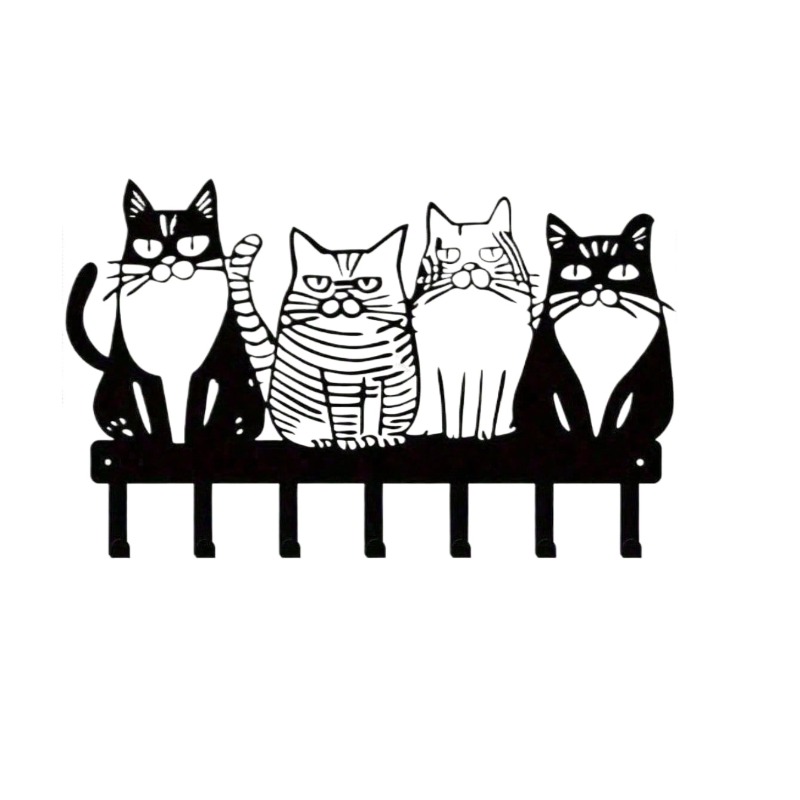 Vintage Cat Metal Wall Hooks E – обзор и цена Home Decor Cat