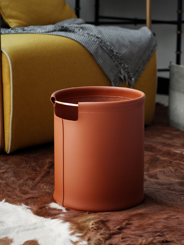 Brown Leather Storage Bucket f – обзор и цена Home Decor Hampers