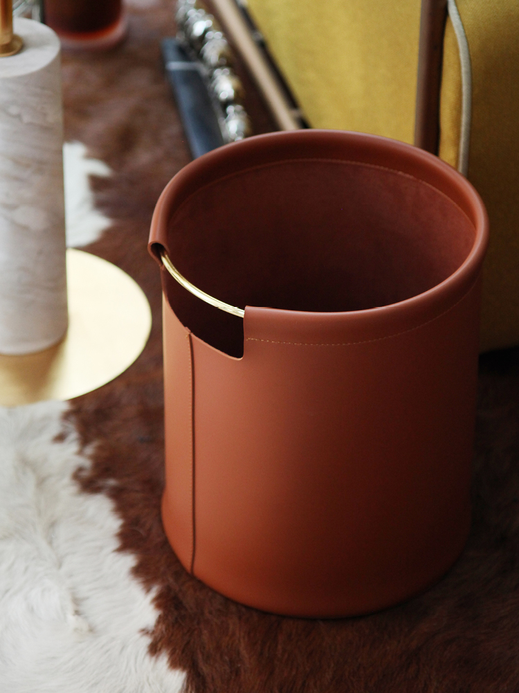 Brown Leather Storage Bucket f – обзор и цена Home Decor Hampers
