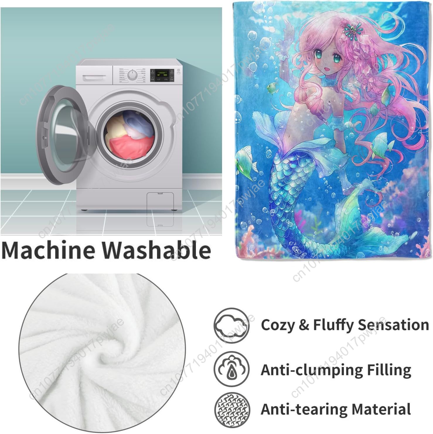 Cute Mermaid Blanket Cartoon F – обзор и цена Home Decor Sofa