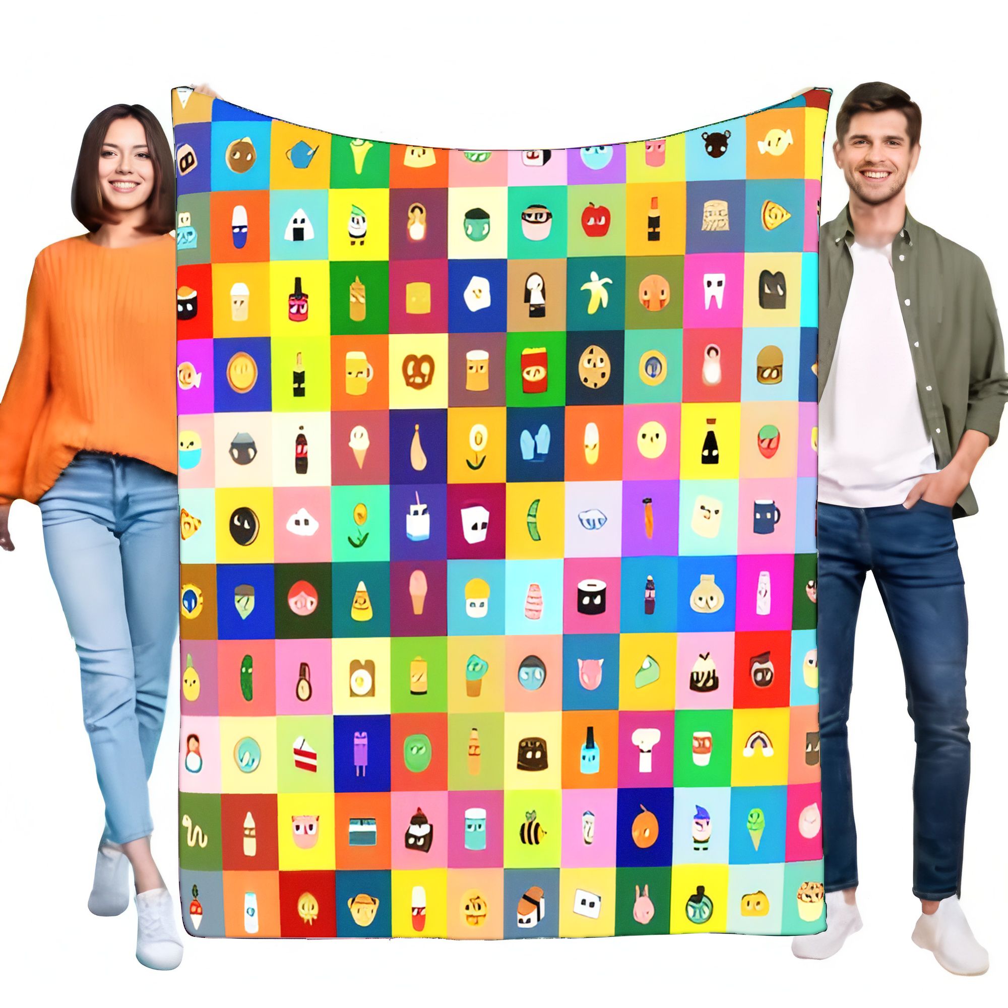 Vibrant Cartoon Icon Grid Blan – обзор и цена Home Decor Emoji