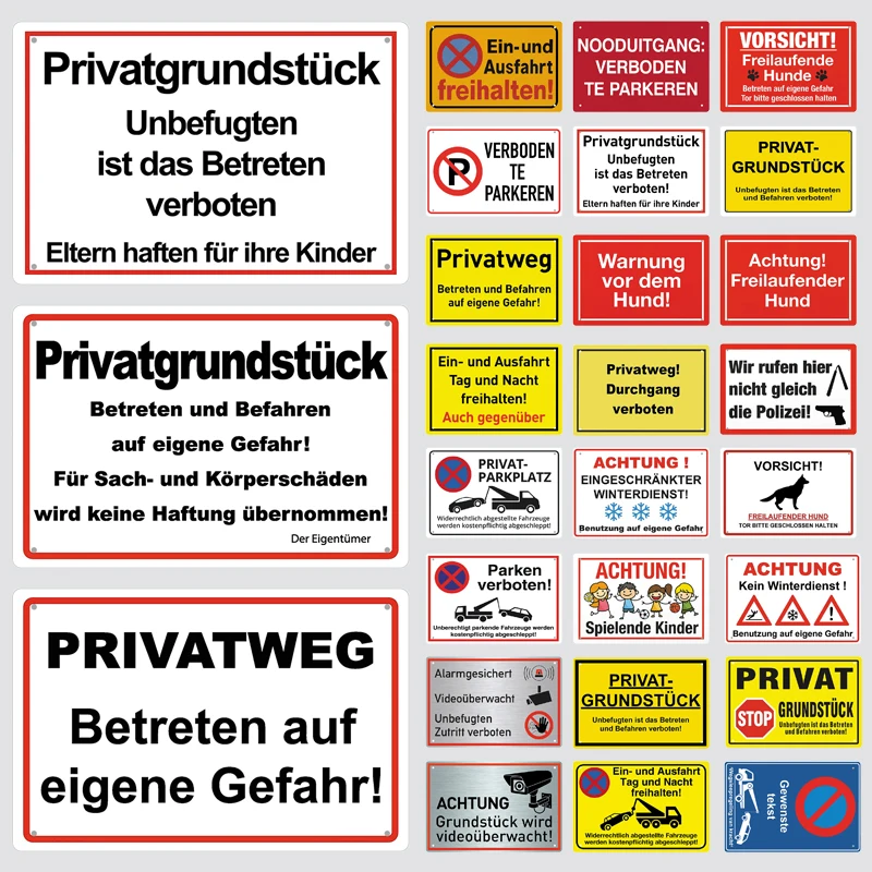 Warning Sign German Language T – обзор и цена Germany Home Decor