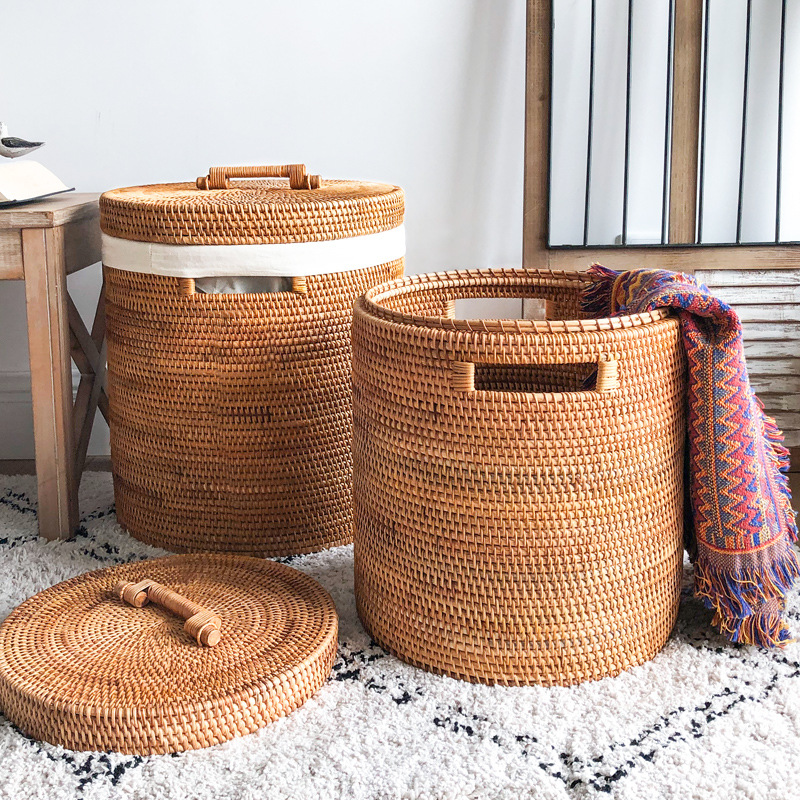Rattan Laundry Basket, Large C – обзор и цена Home Decor Hampers